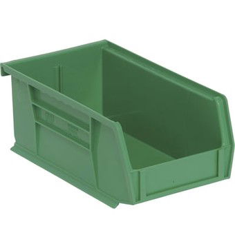 Quantum Storage Heavy Duty Stacking Bins, 7 3/8in. x 4 1/8in. x 3in. Size, Green, Carton of 24, Model# QUS220GNCS