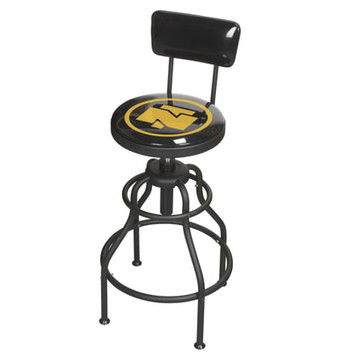 Northern Tool Adjustable Swivel Shop Stool with Backrest, Steel, 275-Lb. Capacity, 29 to 33in. Seat Height