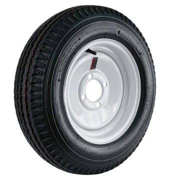 Kenda Loadstar 12in. Bias-Ply Trailer Tire and Wheel Assembly, 21.5 x 5.30 x 12, 4-Hole, Load Range C, Model# DM452C-4IN