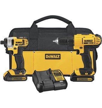 DEWALT 20V MAX Cordless Lithium-Ion Drill/Driver and Impact Driver Combo Kit, 2 Batteries, Model# DCK240C2