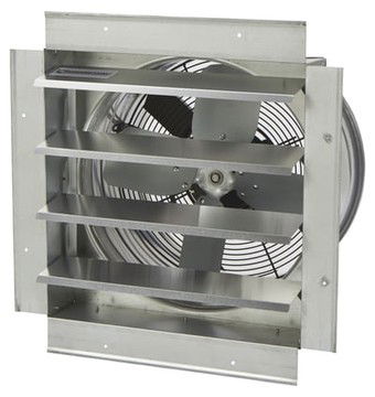 Strongway Heavy-Duty Fully Enclosed Direct Drive Shutter Exhaust Fan, 14in., 1400 CFM, 120 Volts, 4 Blades