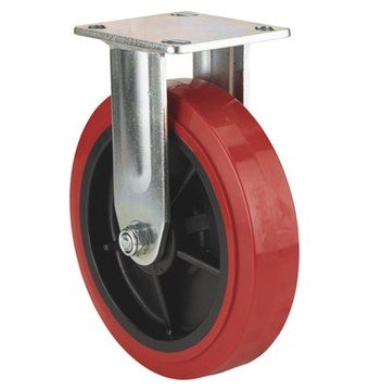 Ironton Standard-Duty 8in. Rigid Polyurethane Caster, 880-Lb. Capacity, Red