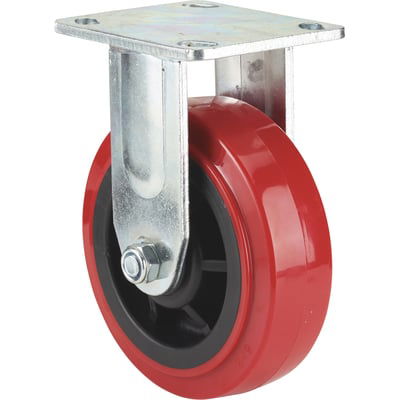 Ironton Standard-Duty 6in. Rigid Polyurethane Caster, 700-Lb. Capacity, Red