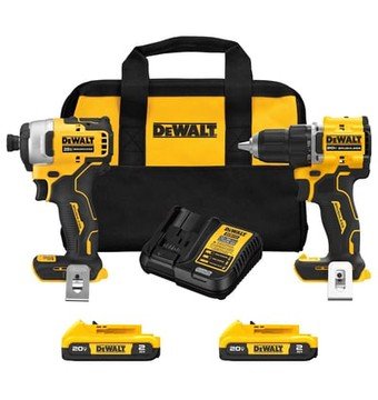 DEWALT 20V MAX 2 Tools Combo Kit, Chuck Size 1/2 in., Drive Size 1/4 in., Model# DCK225D2