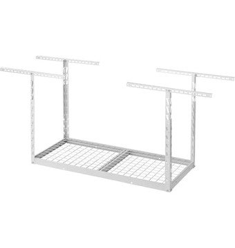 Gladiator Garageworks Adjustable Overhead Storage Rack, 48in.L x 24in.W x 23in.–37in.H, 350-Lb. Capacity, Model# GALS24M1KW