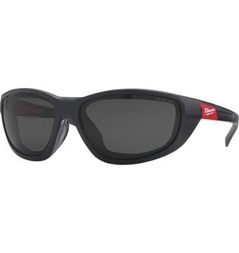 Milwaukee Anti-Fog, Scratch-Resistant, Impact-Resistant, Military-Grade Safety Glasses with Gaskets, Tinted Lenses, Black/Red Frames, Model# 48-73-2045