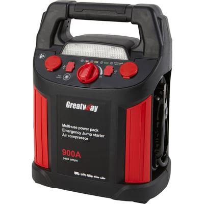 GreatWay Jumpstarter with Air Compressor and LED Light, 12 Volts, 900 Peak Amps, Model# GM038C