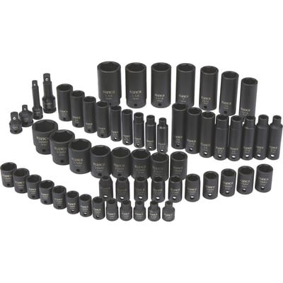 Klutch Impact Socket Set, 59-Pc., 3/8- and 1/2-Drive, SAE/Metric