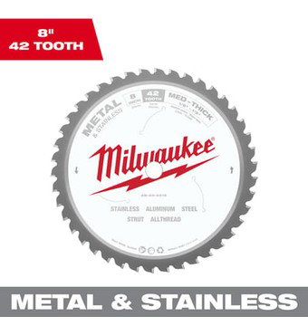 Milwaukee Saw Blade, 8in., 42 Tooth, Metal Cutting, Model# 48-40-4515