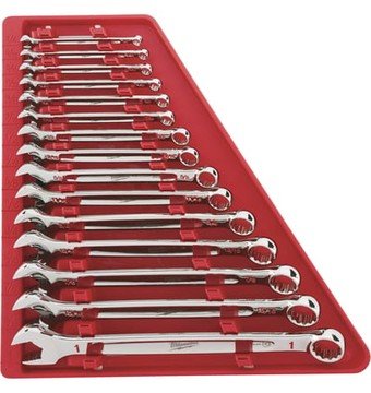 Milwaukee Combination Wrench Set, 15 Pcs., SAE, Model# 48-22-9415