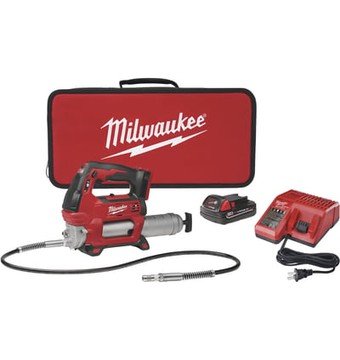 Milwaukee M18 Cordless Grease Gun Kit, 18V, 10,000 PSI, 1 Battery, Model# 2646-21CT