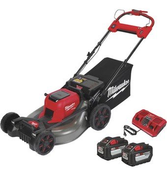 Milwaukee M18 FUEL Self-Propelled Dual Battery Cordless Lawn Mower Kit, 21in. Deck, Includes Two 12.0 Ah Battery Packs and M18 Dual Bay Rapid Charger, Model# 2823-22HD