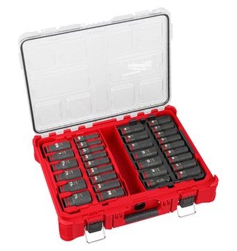 Milwaukee 31-Pc. SHOCKWAVE Impact-Duty Socket Set with Packout Organizer, 1/2in. Drive, SAE/Metric, Model# 49-66-6806