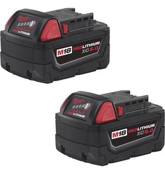 Milwaukee M18 REDLITHIUM XC 5.0 Extended Capacity Li-Ion Battery, 2-Pk., Model# 48-11-1852