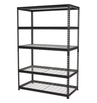 Strongway Heavy-Duty Wire Shelving Unit, 5 Shelves, 4000-Lb. Capacity, 48in.L x 24in.D x 72in.H