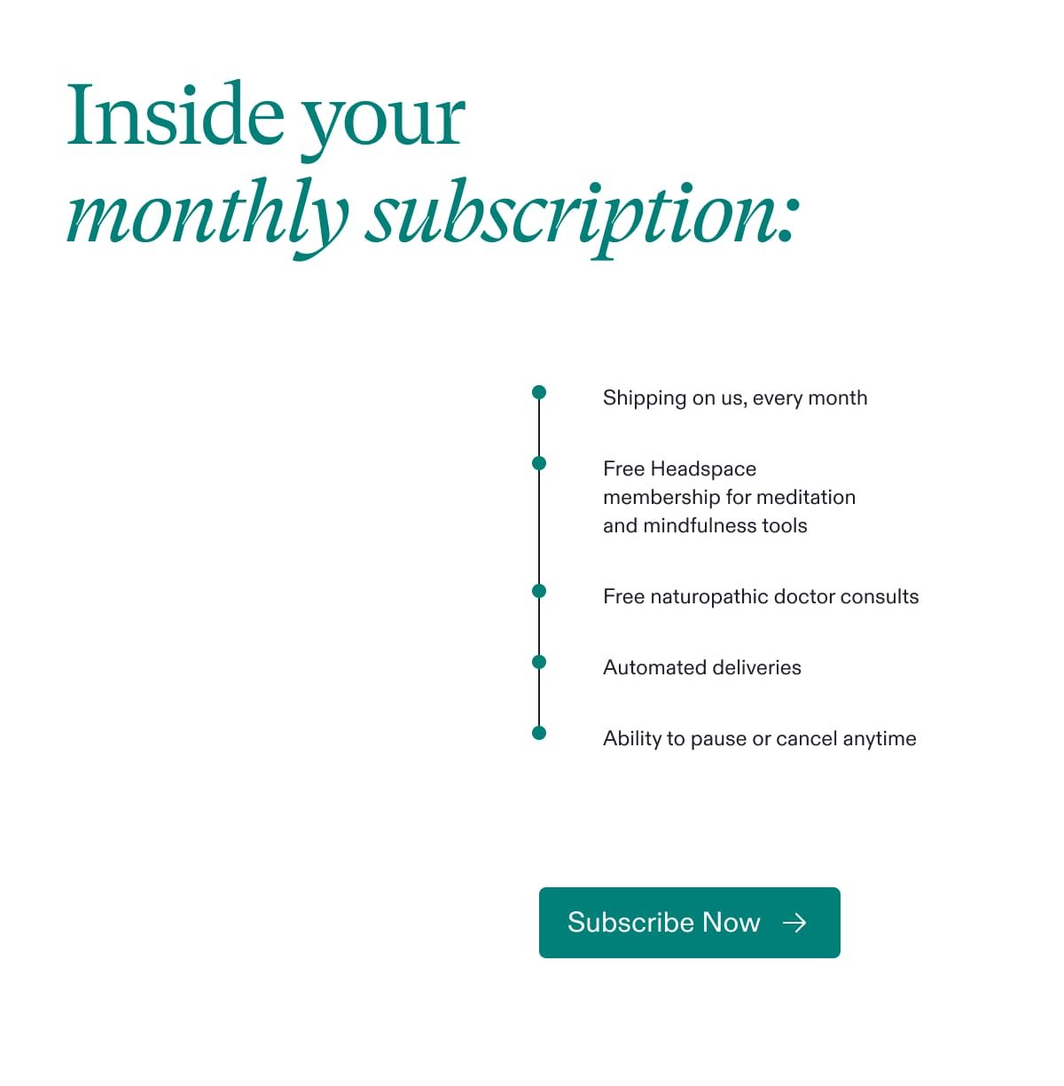 Inside your monthly subscription