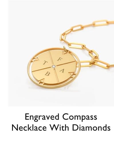 Engraved Compass Necklace