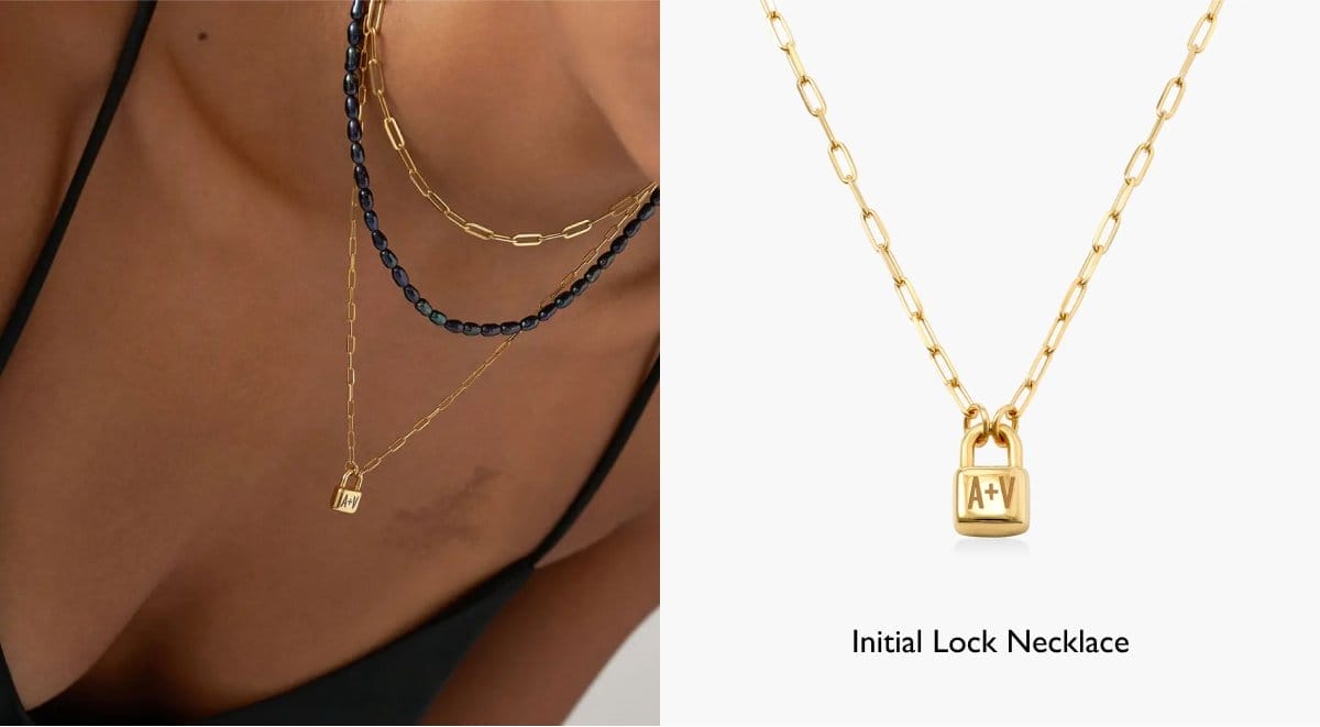 Initial Lock Necklace>