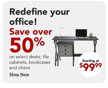 Save over 50% on select desks