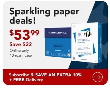 10-ream case \\$53.99 Hammermill® Copy Plus® Paper