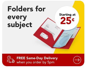 Starting at \\$.25¢ Pocket Folders