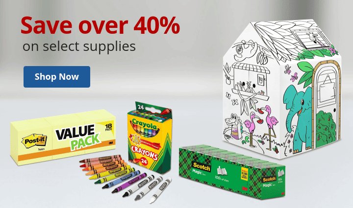 Save over 40% off select supplies - Shop Now