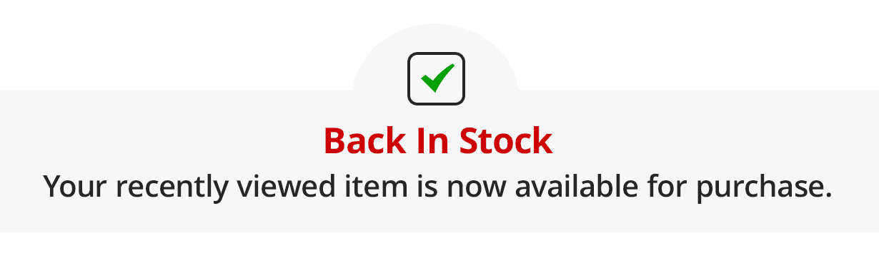 Your recently viewed item is now available for purchase.