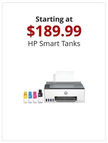Starting at \\$189.99 HP Smart Tanks