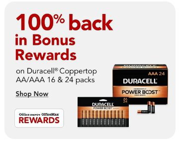 100% Rewards on Duracell Coppertop AA/AAA 16pk & 24pk