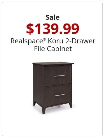 Sale \\$139.99 Realspace® Koru 2-Drawer File Cabinet