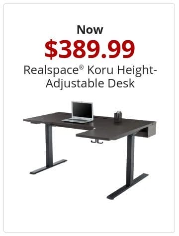 Now \\$389.99 Realspace® Koru Height-Adjustable Desk