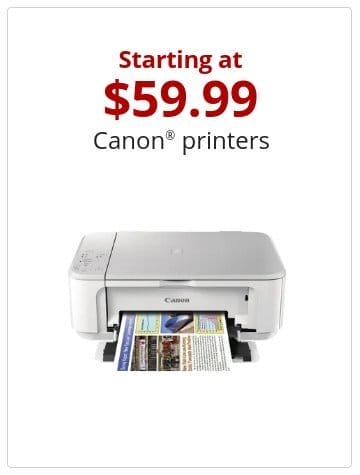 Canon printers starting at \\$59.99