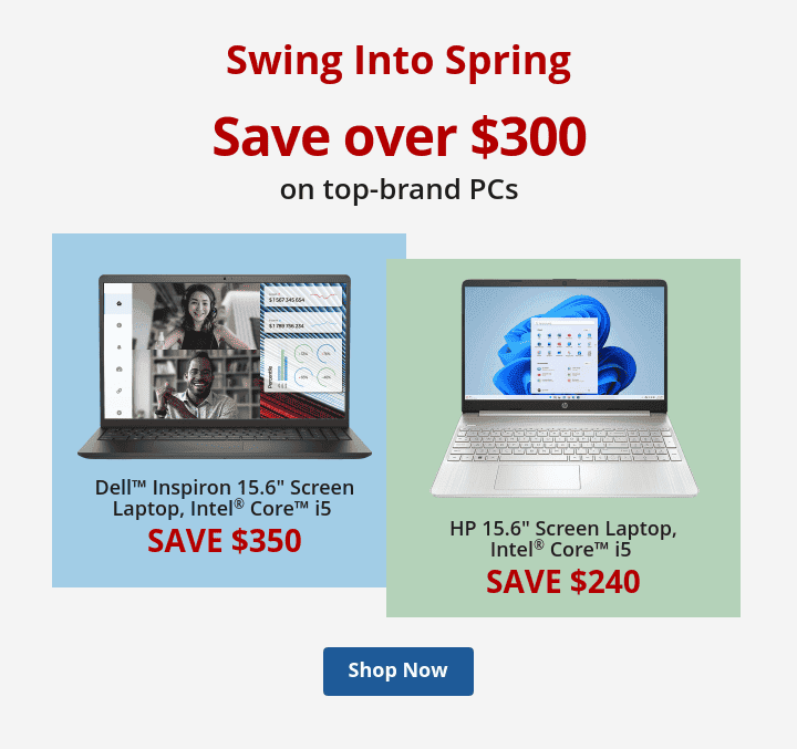 Save over \\$300 on top-brand PCs