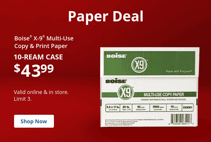 Paper Deal: \\$43.99 Boise X-9 10-ream paper case