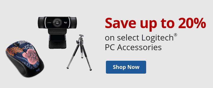 Save up to20% on select Logitech PC Accessories