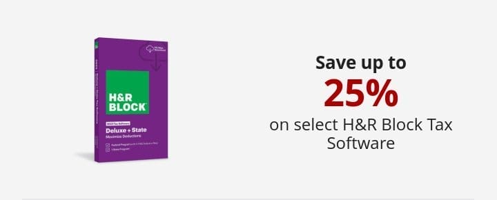 Save up to 0.25 on select H&R Block Tax Software