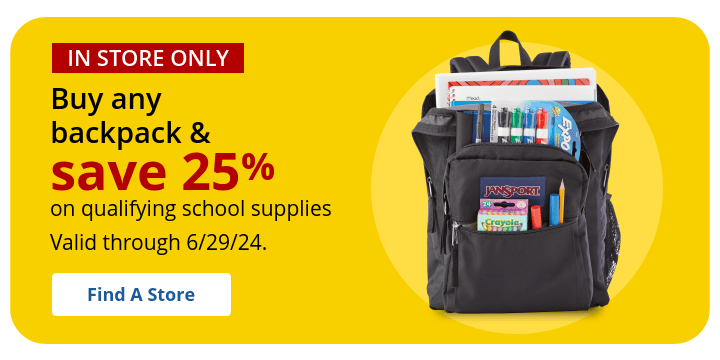 Buy any backpack and save 25%