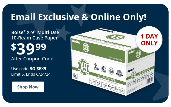 \\$39.99 Boise X-9 10 ream case paper