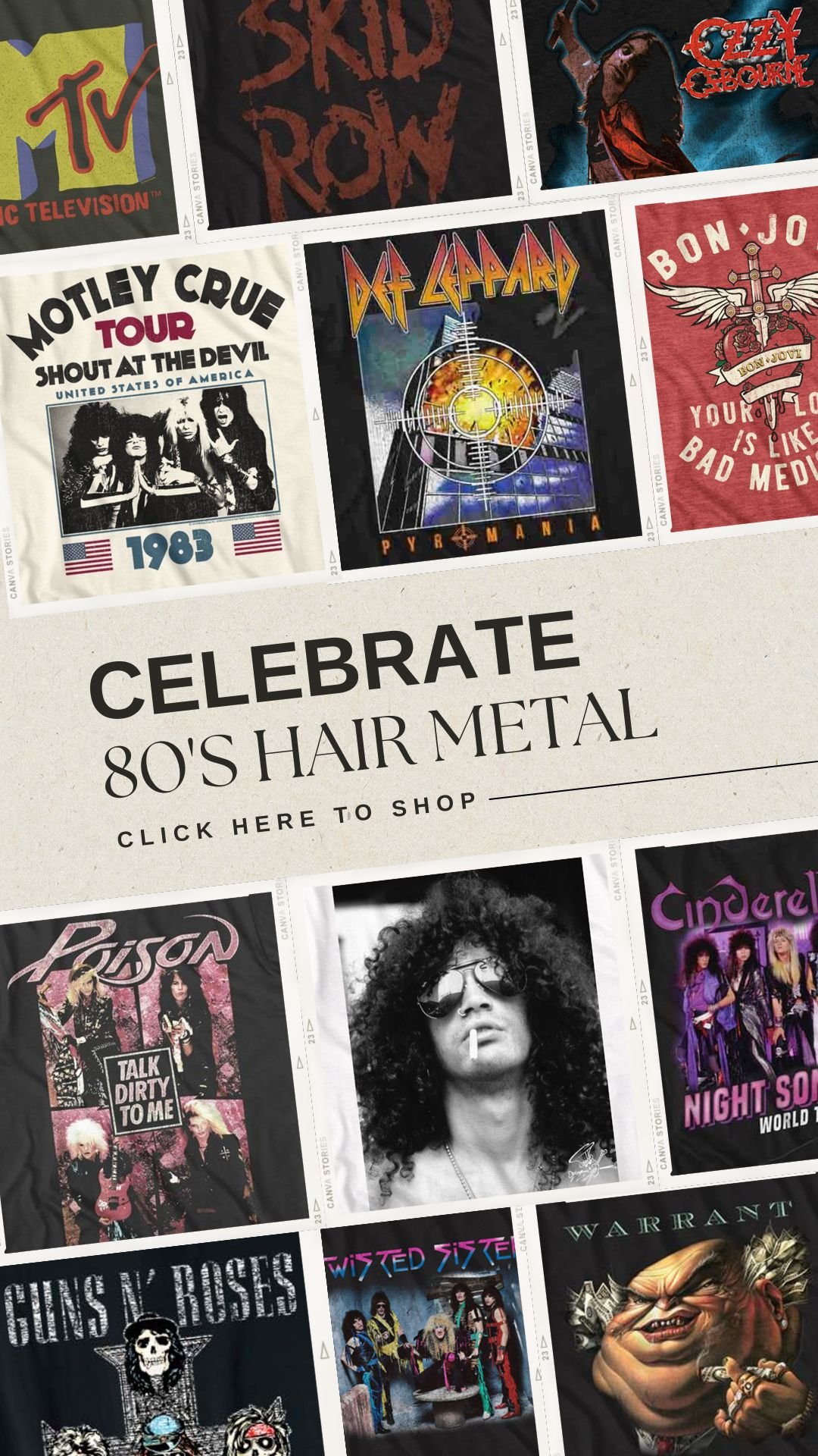 80's Hair Metal Merch Collection
