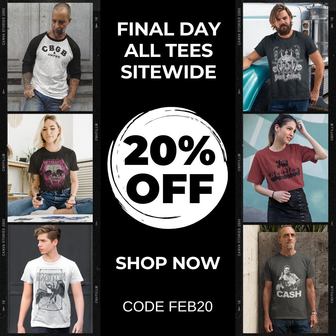 20% Off Band Tees