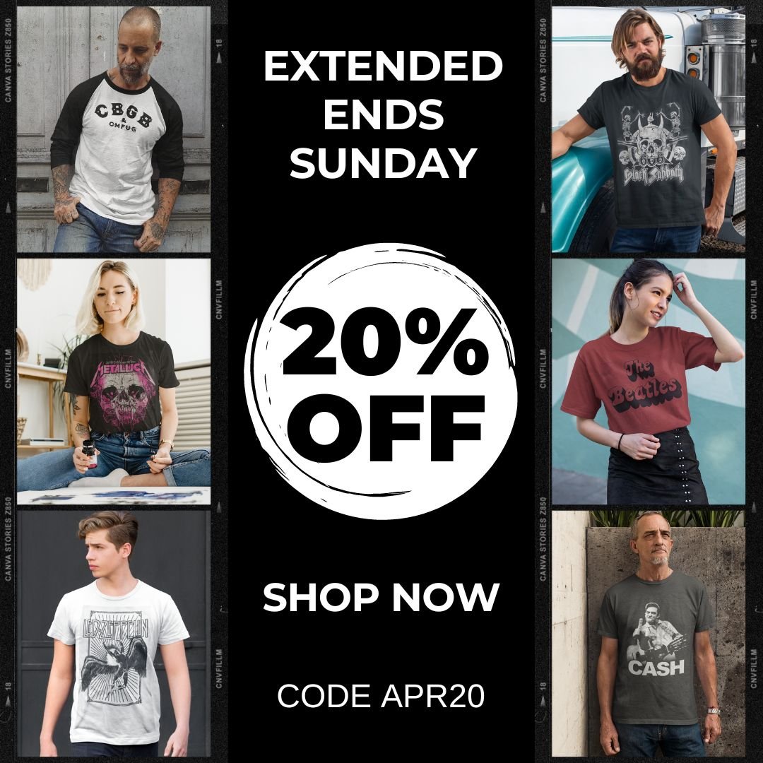 20% Off Band Tees