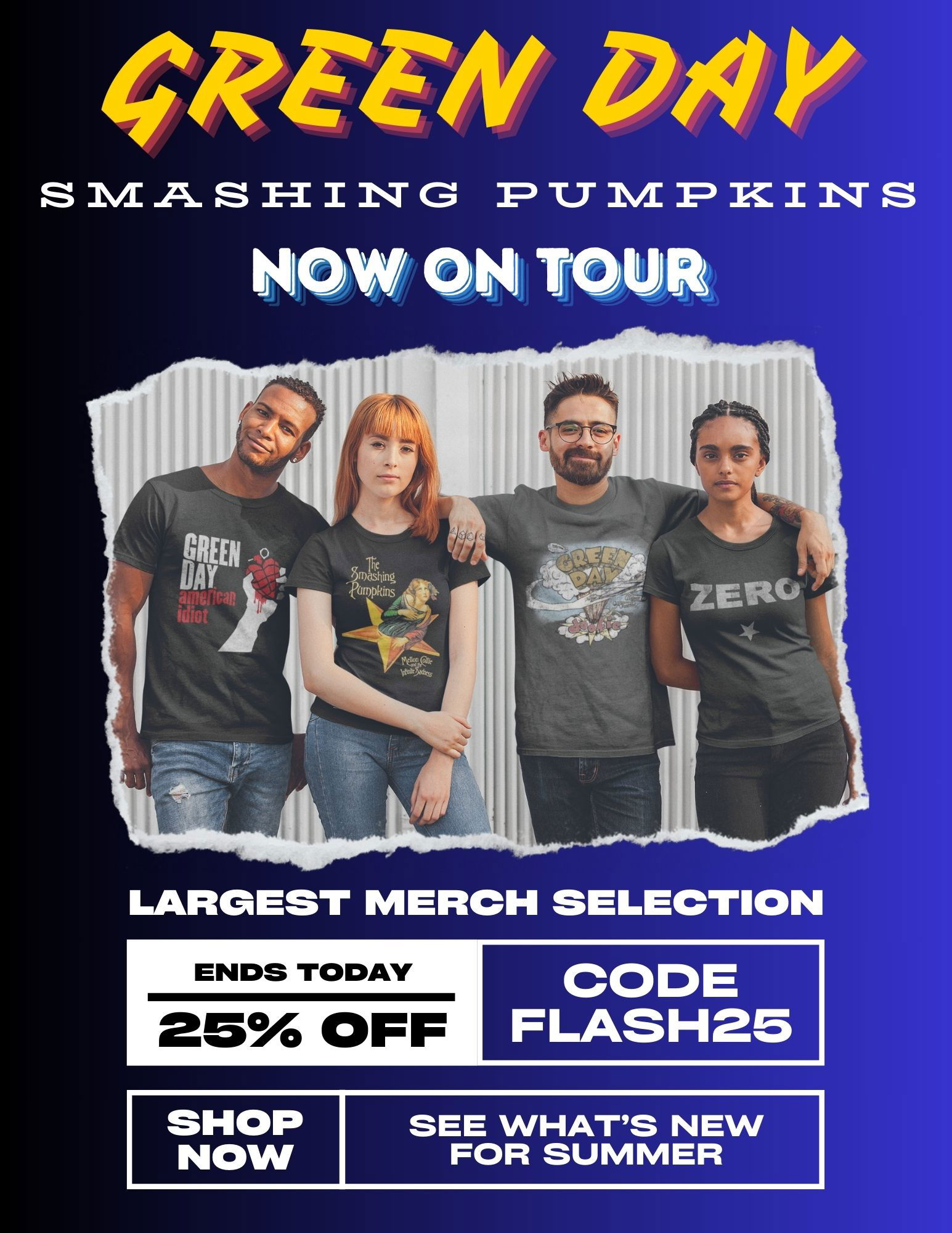 Green Day & Smashing Pumpkins Tour Merch Collection