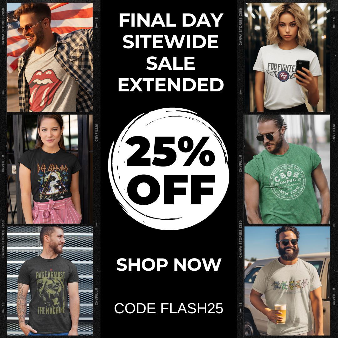 20% Off All Band T-Shirts