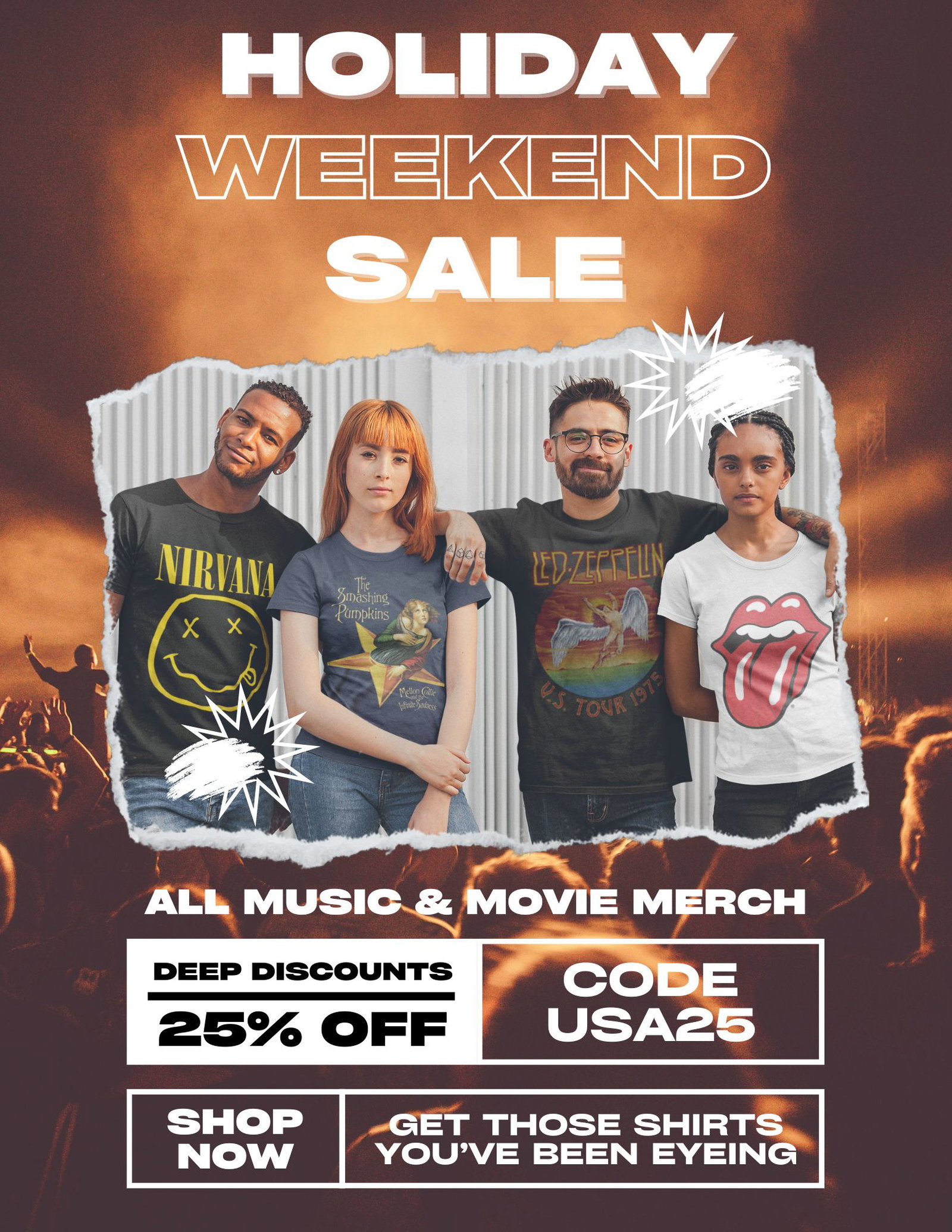 20% Off Band Tees