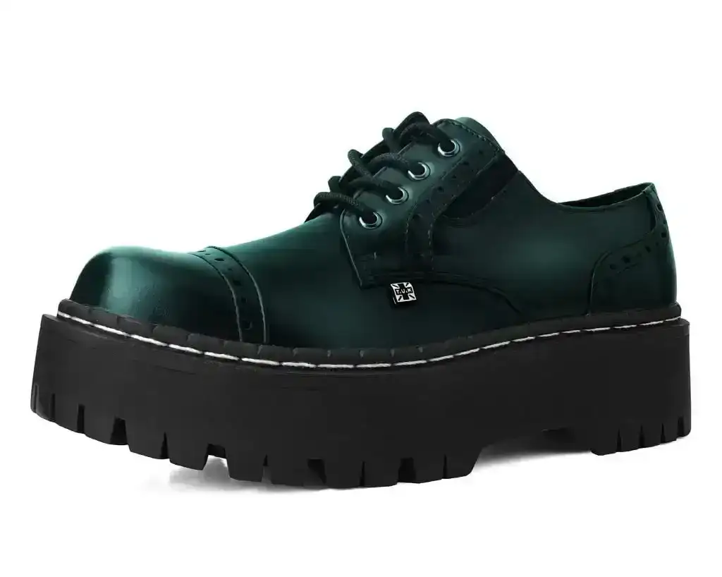 Image of Green Rub-Off Double Decker Brogue