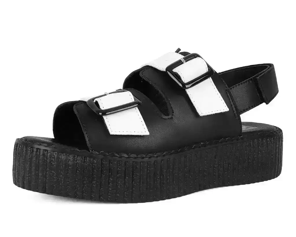 Image of Black & White TUKskin™ 2-Buckle Viva Mondo Sandal