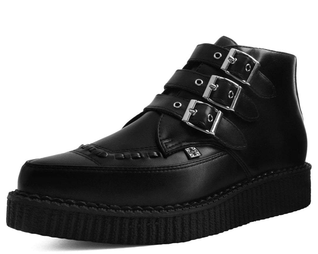 Image of Black TUKskin™ 3-Buckle Pointed Creeper Boot