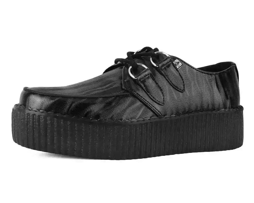 Image of Black Wavy Patent Viva Mondo Creeper