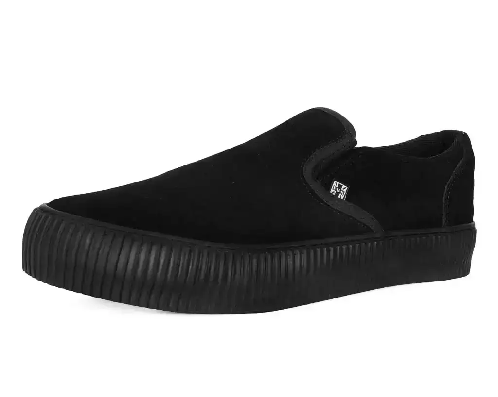 Image of Black Suede Slip-On Creeper Sneaker