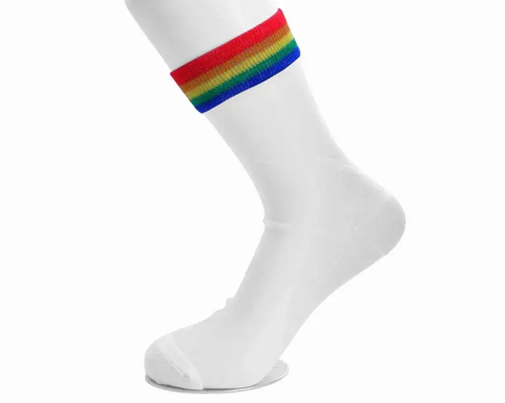 Image of White Sheer Rainbow Sock